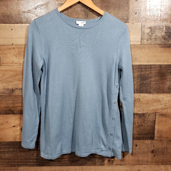 J. Jill‎ NWT snap side oversized long sleeve knit shirt - Picture 3 of 8